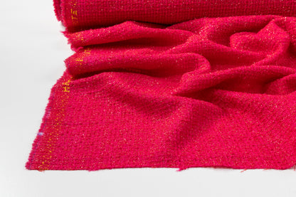 Metallic Italian Wool Boucle - Hot Pink