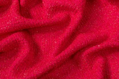 Metallic Italian Wool Boucle - Hot Pink