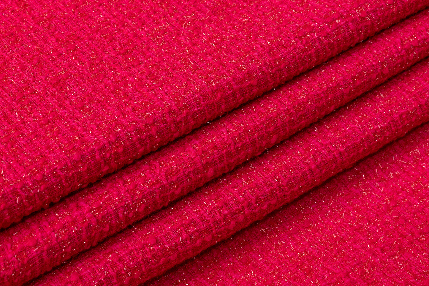 Metallic Italian Wool Boucle - Hot Pink