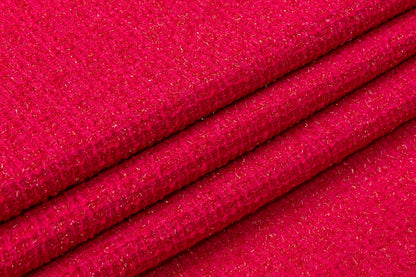 Metallic Italian Wool Boucle - Hot Pink