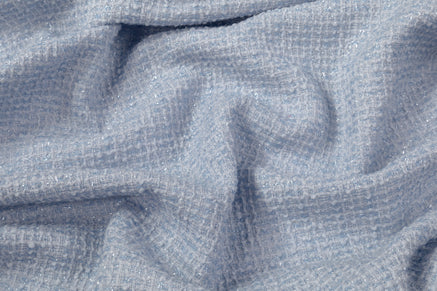 Metallic Italian Wool Boucle - Baby Blue