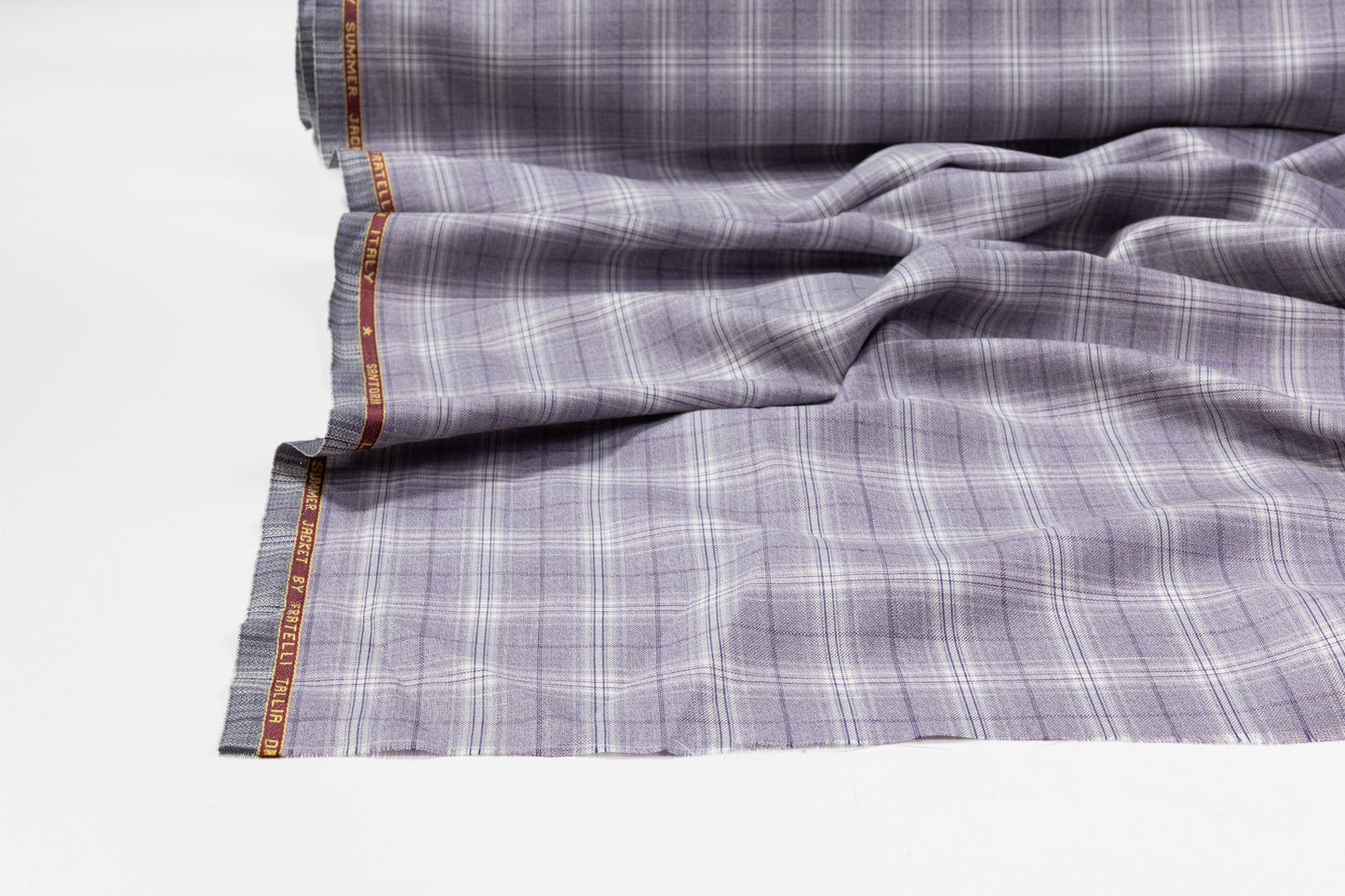 Plaid Italian Wool Suiting - Lavender