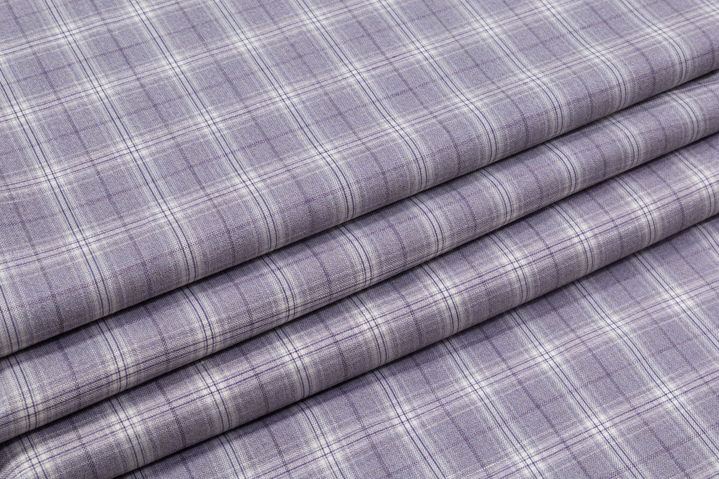 Plaid Italian Wool Suiting - Lavender