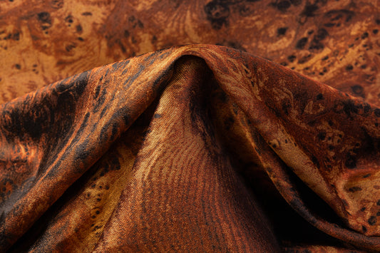 Abstract Silk Blend Brocade - Brown