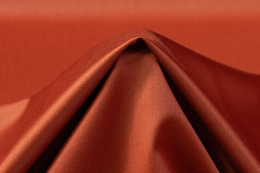 Italian Wool Satin Faille Suiting - Rust