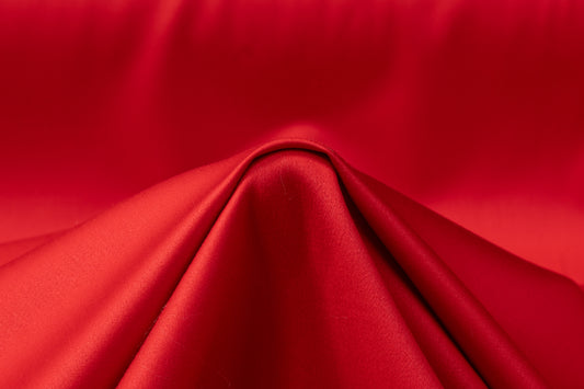 Italian Wool Satin Faille Suiting - Red