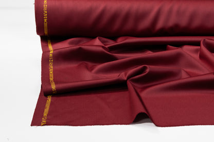 French Satin Wool Suiting - Maroon