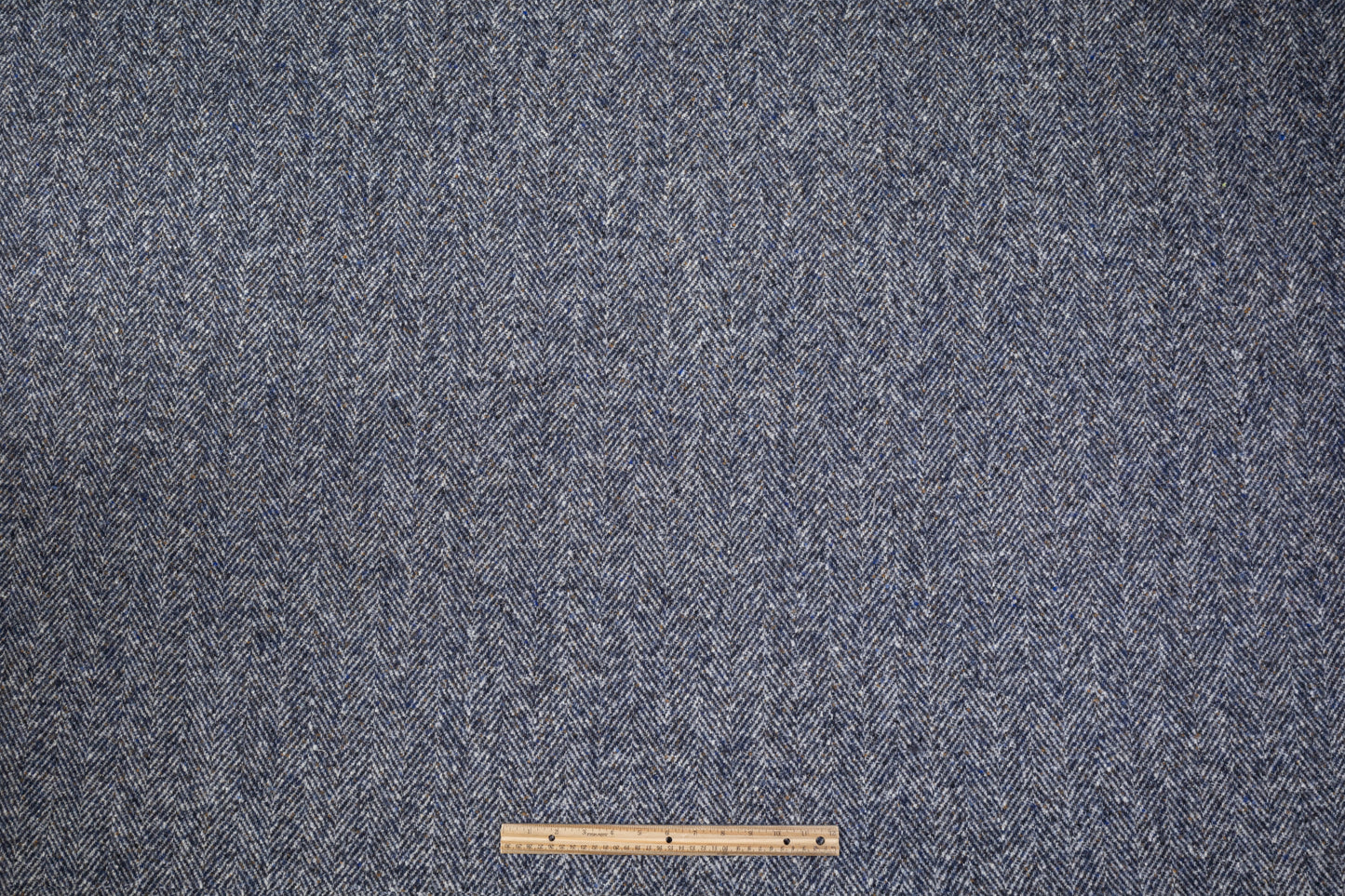 Italian Herringbone Wool Coating - Blue