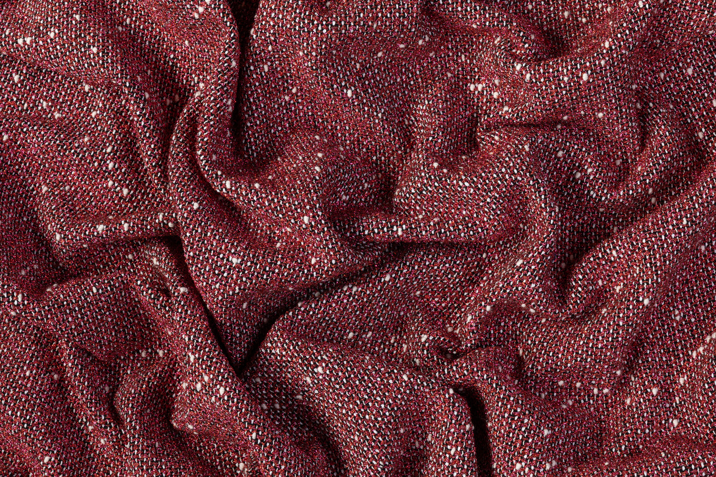 Metallic Italian Tweed Boucle - Red