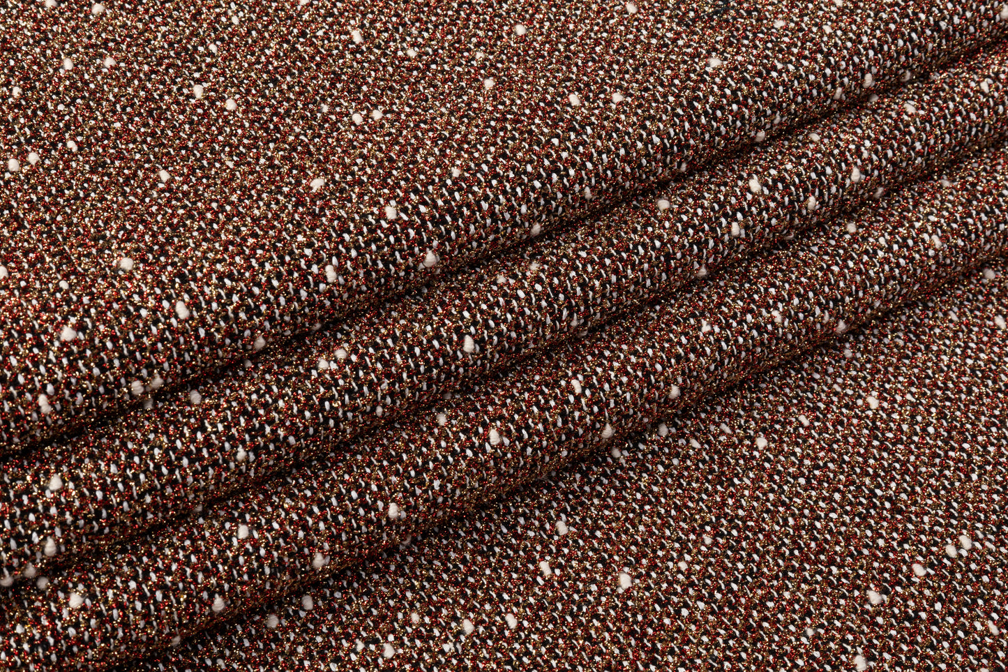 Metallic Italian Tweed Boucle - Red / Gold