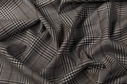 Checked Italian Wool Suiting - Gray / Brown