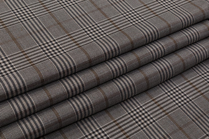 Checked Italian Wool Suiting - Gray / Brown