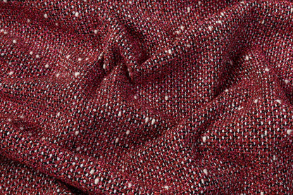 Metallic Italian Tweed Boucle - Red