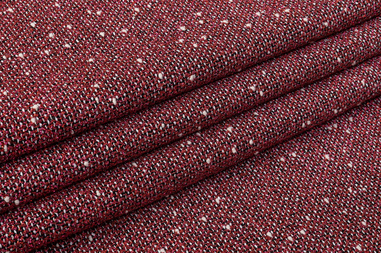 Metallic Italian Tweed Boucle - Red