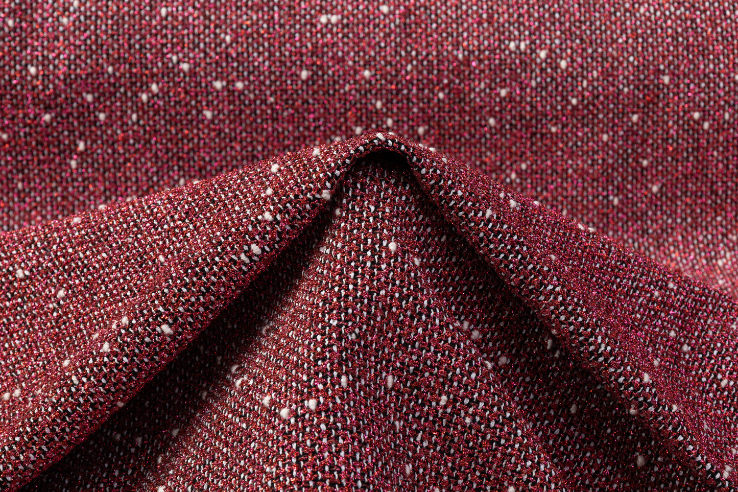 Metallic Italian Tweed Boucle - Red