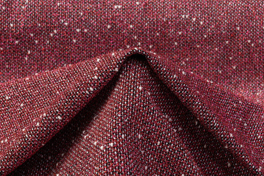 Metallic Italian Tweed Boucle - Red