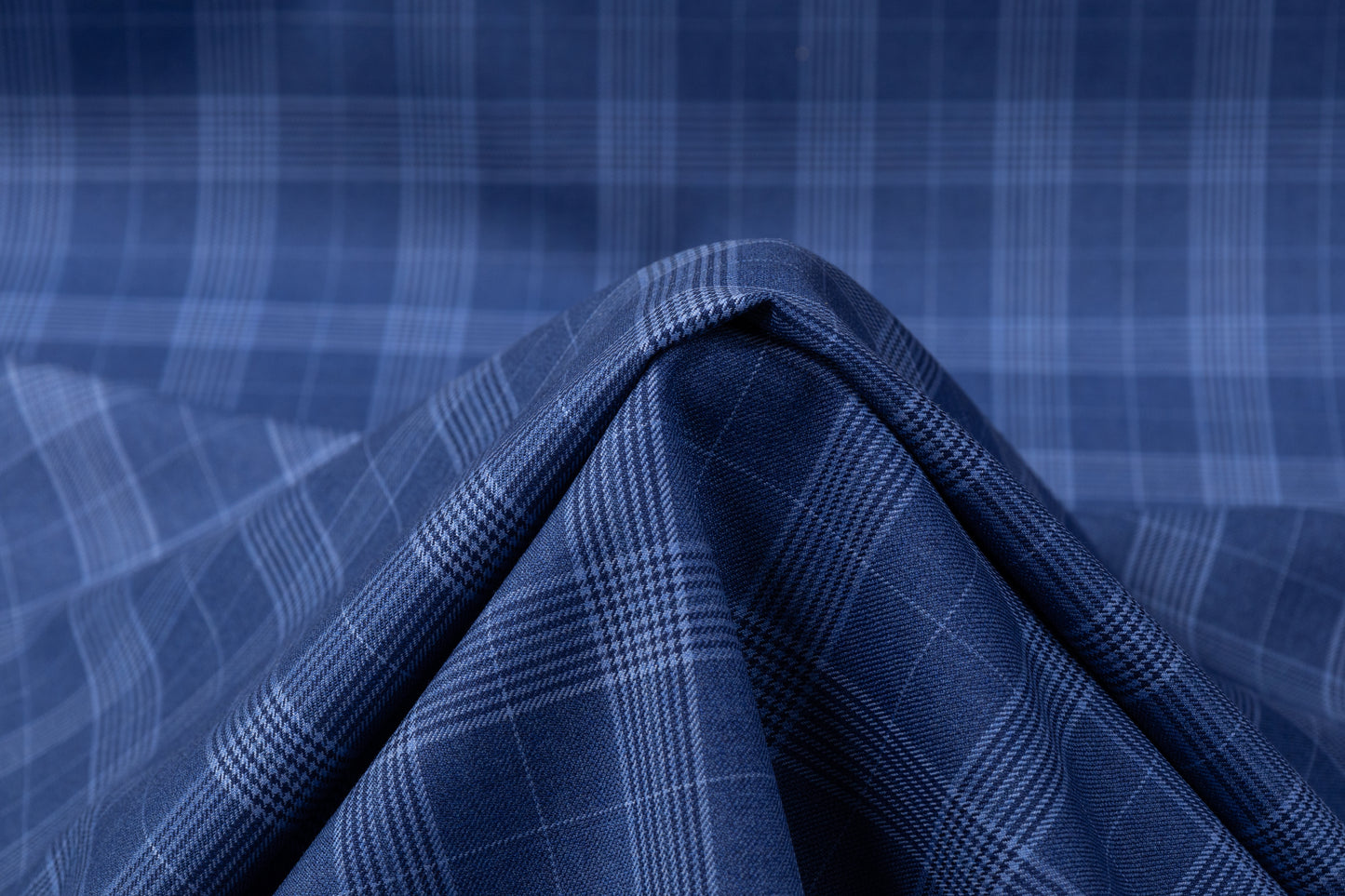 Glen Check Italian Wool Suiting - Blue