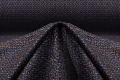 Italian Wool Cashmere Tweed Suiting - Navy / Brown