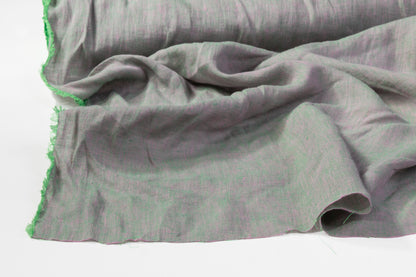 Iridescent Italian Linen - Green / Pink