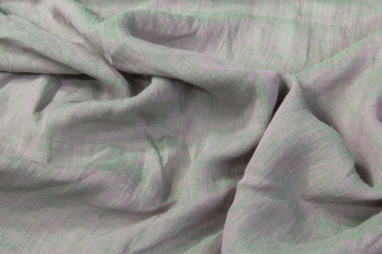 Iridescent Italian Linen - Green / Pink