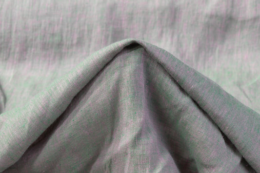 Iridescent Italian Linen - Green / Pink