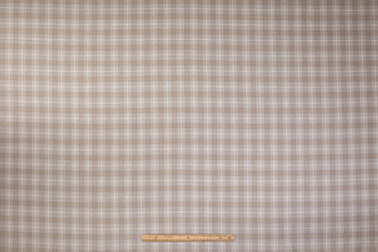 Plaid Italian Wool Suiting - Taupe