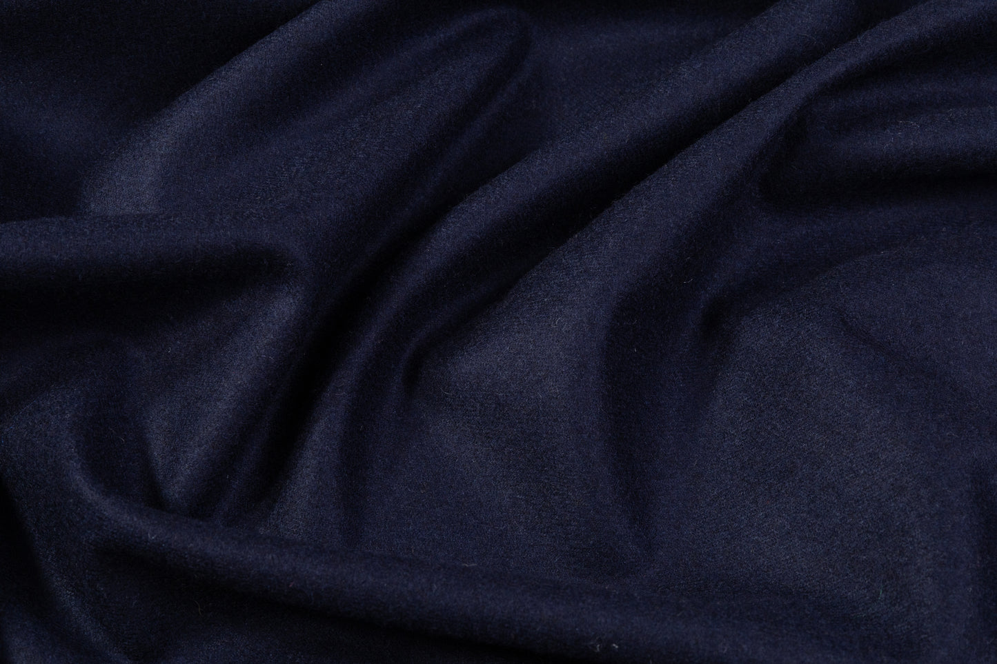 Italian Wool Blend Flannel Suiting - Navy Blue