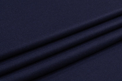 Italian Wool Blend Flannel Suiting - Navy Blue