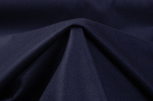 Italian Wool Blend Flannel Suiting - Navy Blue