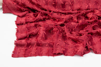 Fringed Silk Crepe De Chine - Maroon