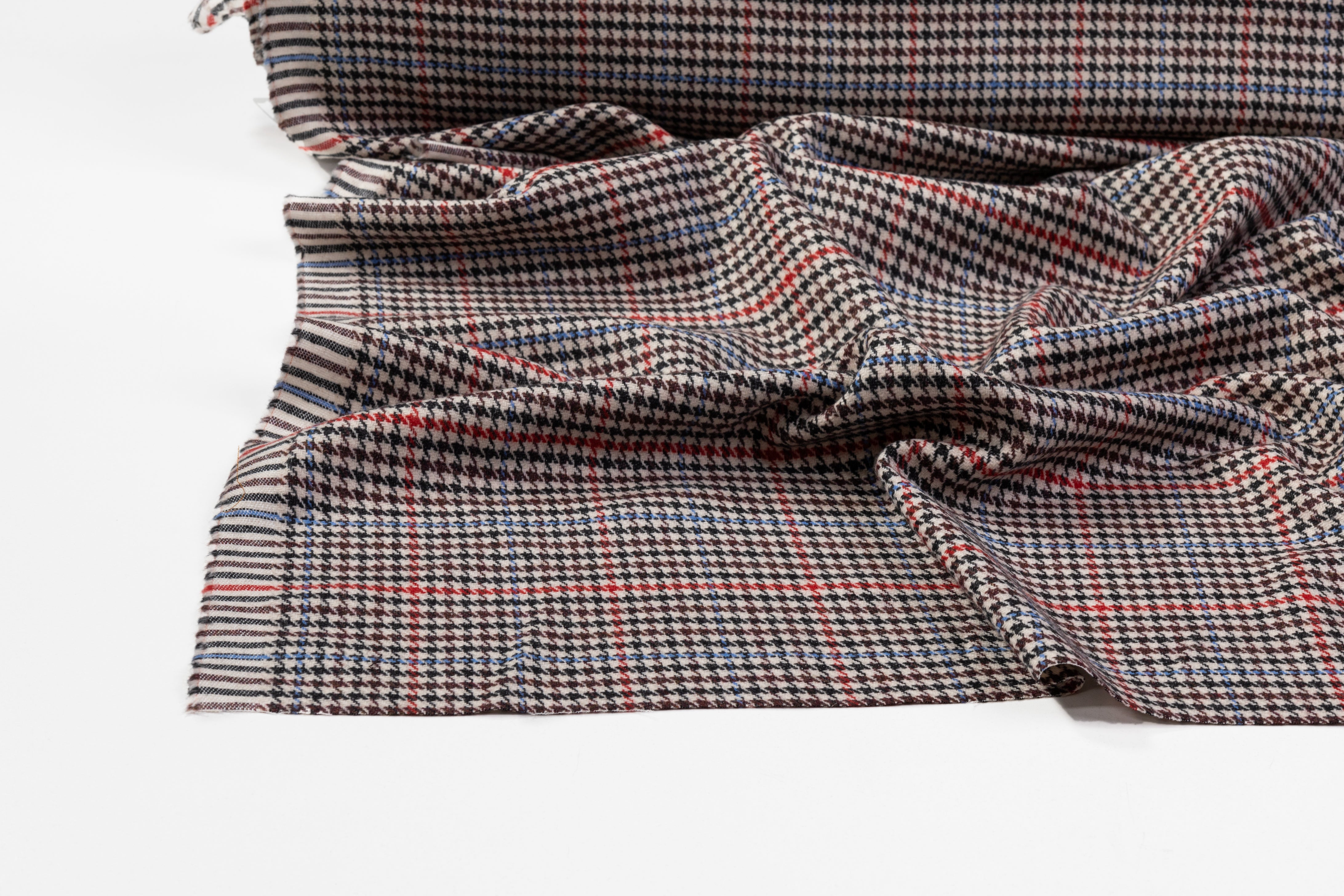 Good Houndstooth cashmere wool fabric by the yard