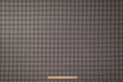 Checked Italian Wool Suiting - Gray / Brown / Green