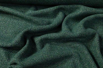 Italian Wool Blend Tweed Boucle Coating - Green