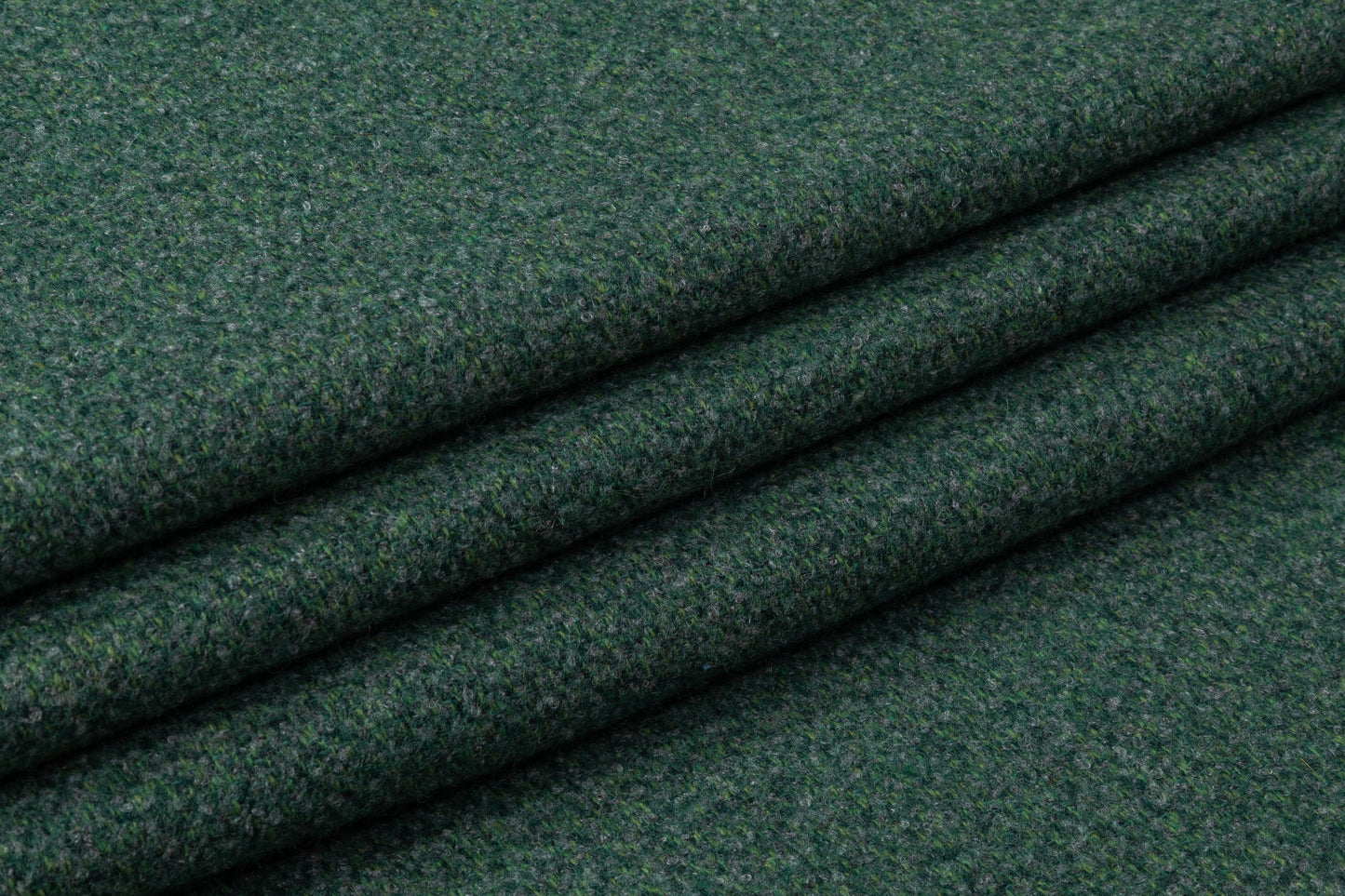 Italian Wool Blend Tweed Boucle Coating - Green