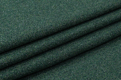 Italian Wool Blend Tweed Boucle Coating - Green