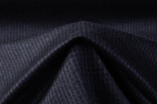 Italian Cashmere Wool Blend Coating - Navy / Black