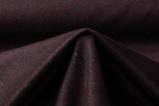 Italian Wool Tweed Suiting - Burgundy