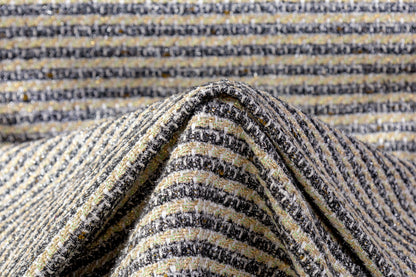 Metallic Italian Cotton Viscose Tweed - Green / Gold / Silver / Black