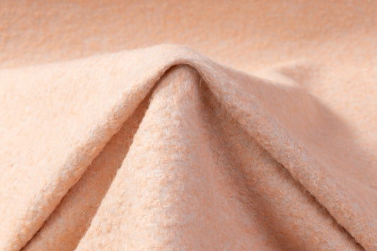 Italian Alpaca Wool Boucle Coating - Peach