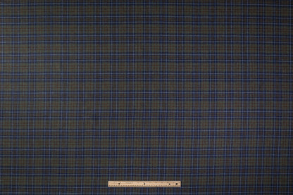 Checked Italian Wool Suiting - Green / Blue / Brown