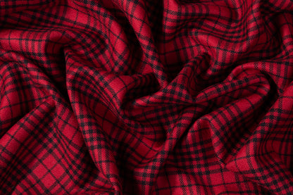 Plaid Italian Wool - Red / Black