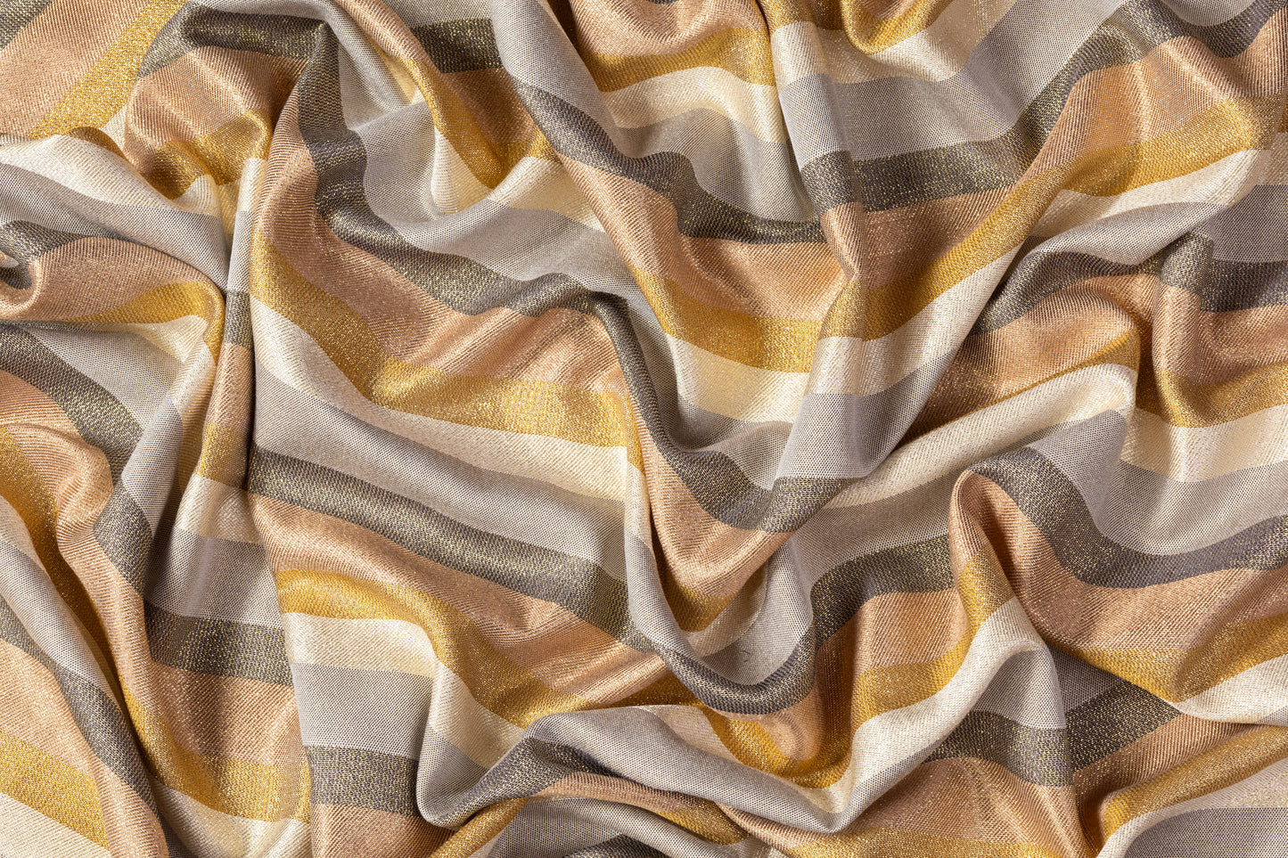 Striped Metallic Viscose Jacquard - Gold