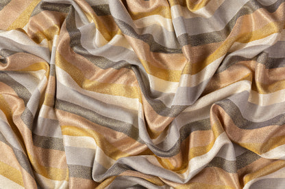 Striped Metallic Viscose Jacquard - Gold