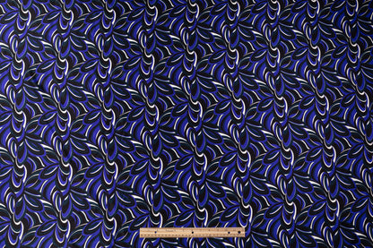 Abstract Italian Silk Twill - Purple / Teal Green