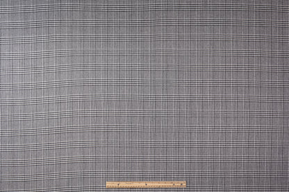 Glen Check Italian Wool Viscose Suiting - Black / White