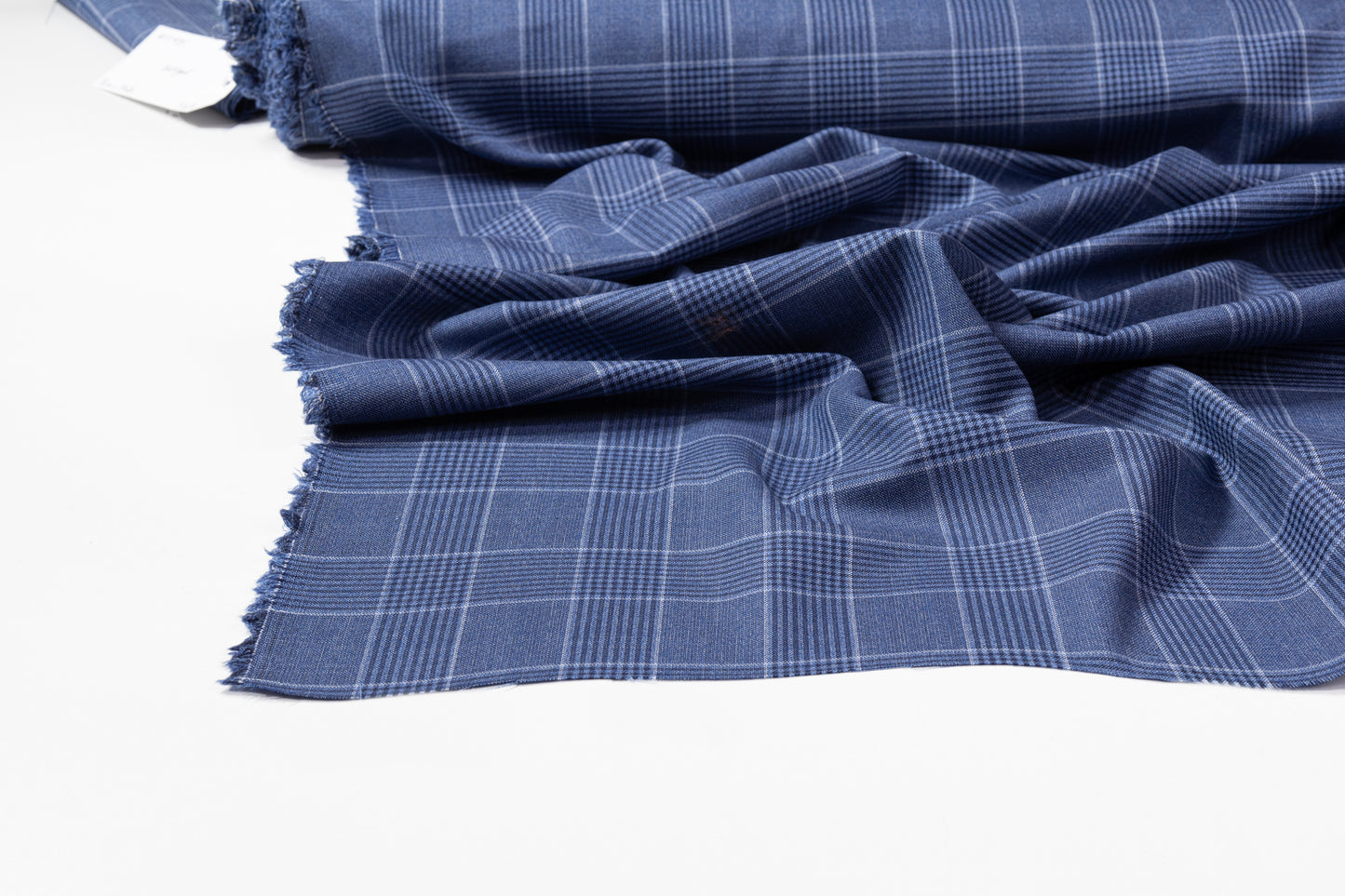 Checked Italian Wool Suiting - Blue