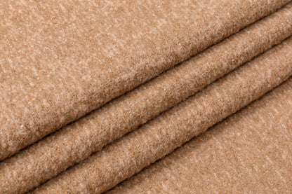 Italian Wool Alpaca Tweed Boucle Coating - Tan / Peach