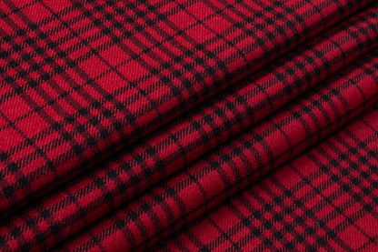 Plaid Italian Wool - Red / Black