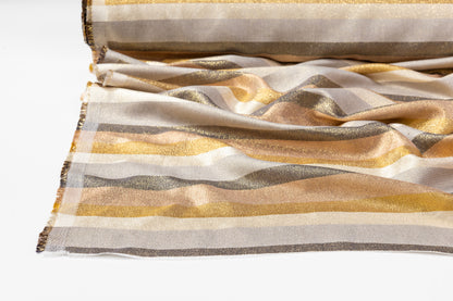 Striped Metallic Viscose Jacquard - Gold