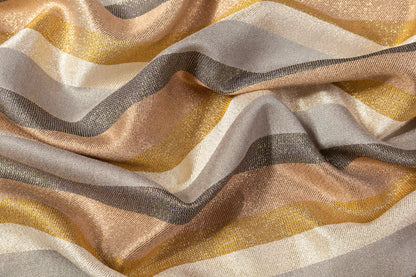 Striped Metallic Viscose Jacquard - Gold